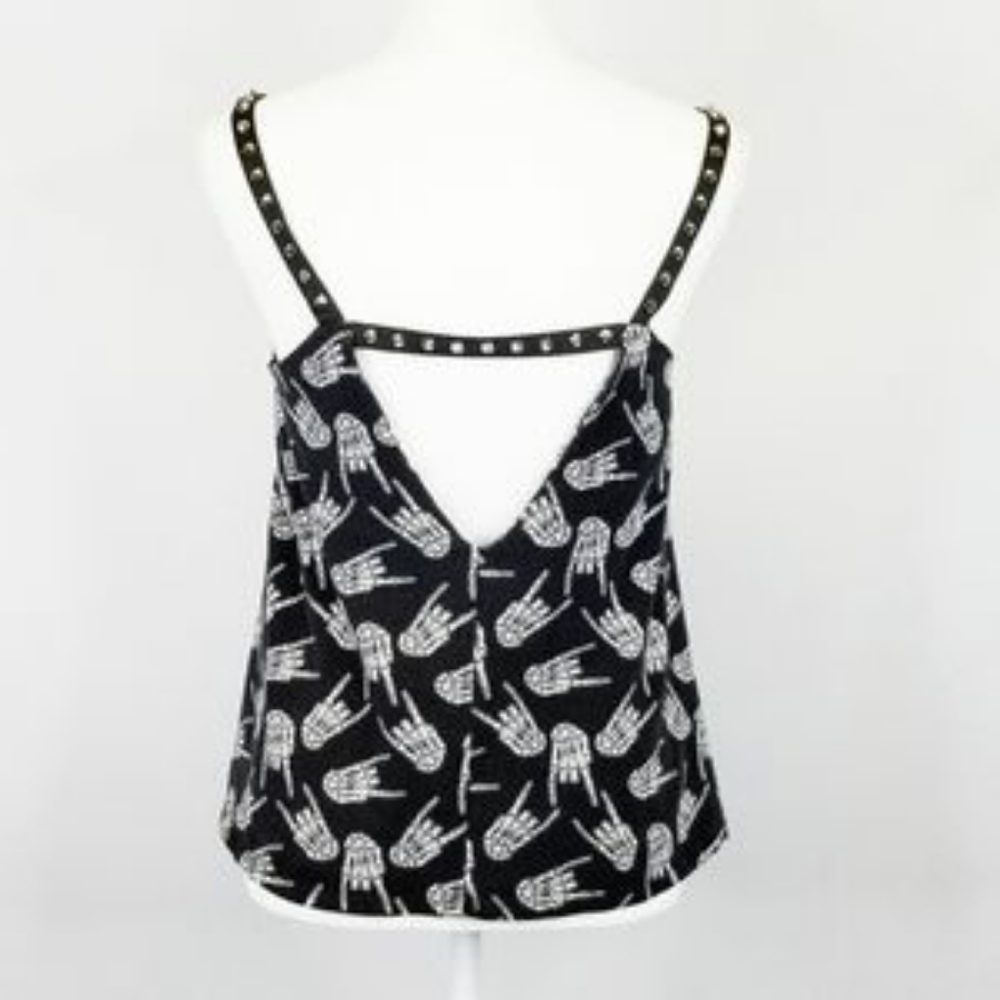 Too Fast Skeleton Hand Studded Tank Top - Picture 5 of 7